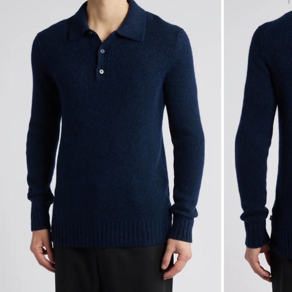 Lee Long Sleeve Wool Blend Polo Sweater